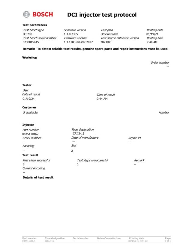Portegra Diesel Injector | Bosch 0445110162 A6470700187 | Fuel System Parts - Image 4