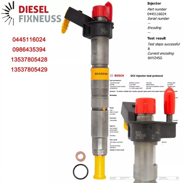 Portegra 2.0D Diesel Injector | Bosch 0445116024 0986435394 | Fuel System Parts - Image 3