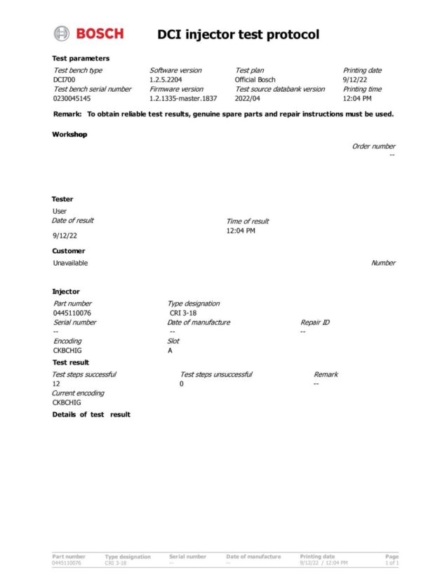 Portegra 2.0 HDi Diesel Injector | Bosch 0445110076 0986435077 | Fuel System Parts - Image 4